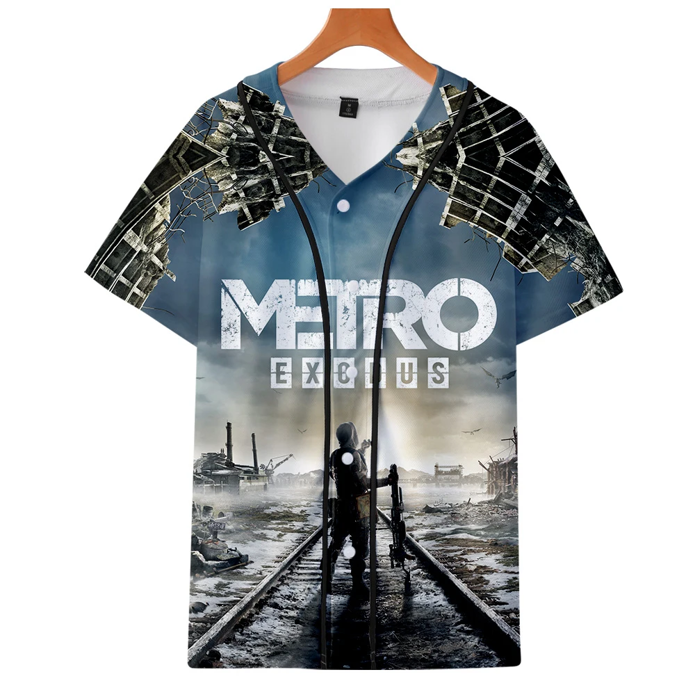 Летние бейсбольные рубашки с 3D принтом metro exodus модная повседневная одежда с короткими рукавами для косплея