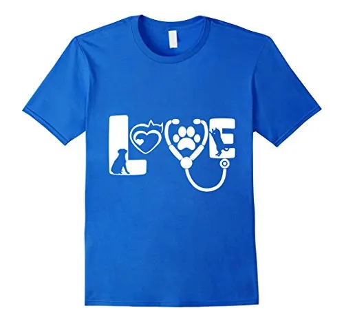 Любовь Животные ветеринар футболка Лидер продаж 100% хлопок футболка низкая цена Топ Футболка для подростков Обувь для мальчиков короткий