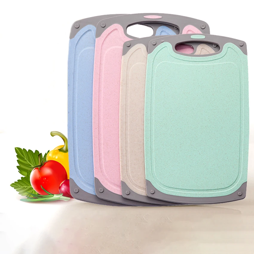 

1PC Non-Slip Cutting Block Eco-Friendly Wheat Straw Chopping Block Kitchen Fruits Food Vegetable Board Kitchen Accessories