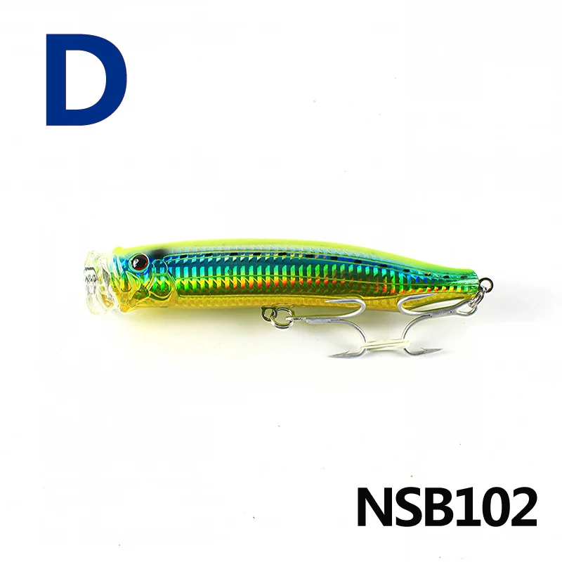 NOEBY 1 шт. рыболовная приманка 150 мм/54,5 г верхняя вода жесткая приманка поппер Лазерная наживка VMC кренкбейт блесна для рыбалки сильный соблазн - Цвет: NSB102-D