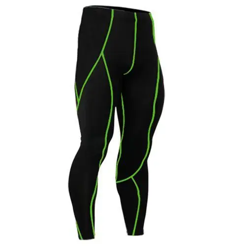 Мужская фитнес бодибилдинг сжатого узкие брюки быстро сухой биэластичное тяжелая атлетика обучение запуск Crossfit йога леггинсы - Цвет: Green