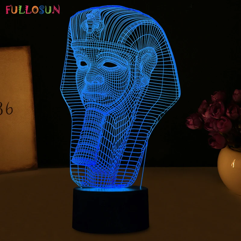 Таинственный 3D Фараона Форма LED Настольная лампа LED 3D USB Мощность ночник, как Спальня Аксессуары