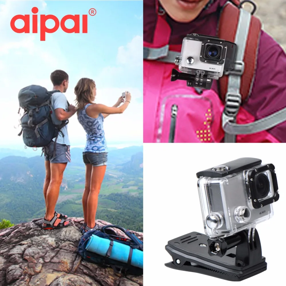Aipal Accessories 360 Degree Rotation Backpack Hat Quick Clip Mount For GoPro Hero 3 4 SJCAM