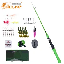 ilure 1,2 м телескопическая ручка Литье Удочки приманка катушка полюс удочку Камуфляжный комплект для детей удочка вава де Pesca
