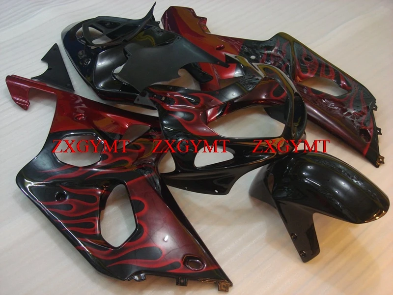 

Fairing Kits for GSX R600 R750 R1000 2000 - 2003 K1-2 Fairing Kits GSX R 600 750 1000 03 02 Black Red Frame 2001