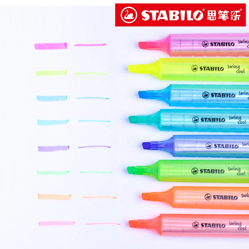 Autêntico Stabilo Caneta Fluorescente Balanço Legal Marcador Portátil 3mm Estudante Nota Cor Highlighter Pçs - Lote 275 2 Autêntico stabilo 275 # caneta fluorescente balanço