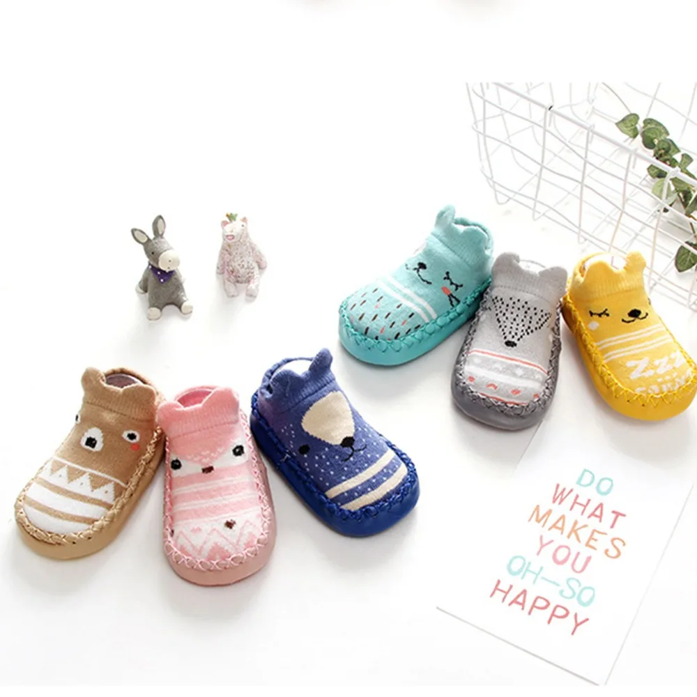 Soft Winter Warm Children Socks Newborn Baby Boy Girl Infant Baby Cotton Slippers Anti Slip Cartoon Socks Floor Kids Socks 0-12M