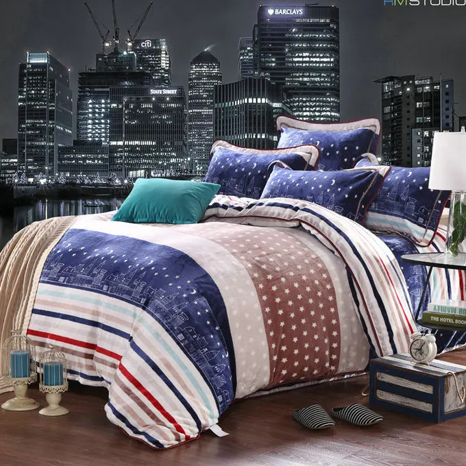 Роскошный комплект постельного белья для спальни, зимнее теплое фланелевое одеяло и пододеяльник, мягкий и удобный, наслаждайтесь теплой жизнью - Цвет: Design No 4