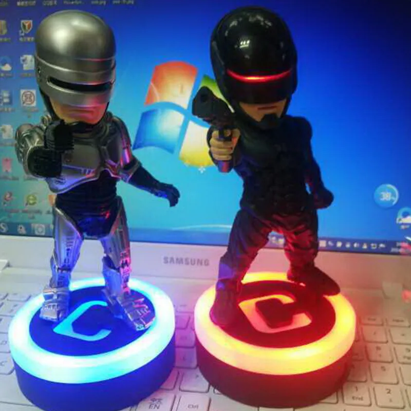 

2PCS RoboCop Q Version With LED Light South Kingstown, RI Alex Murphy Joel Kinnaman Gary Oldman PVC Action Figure S558