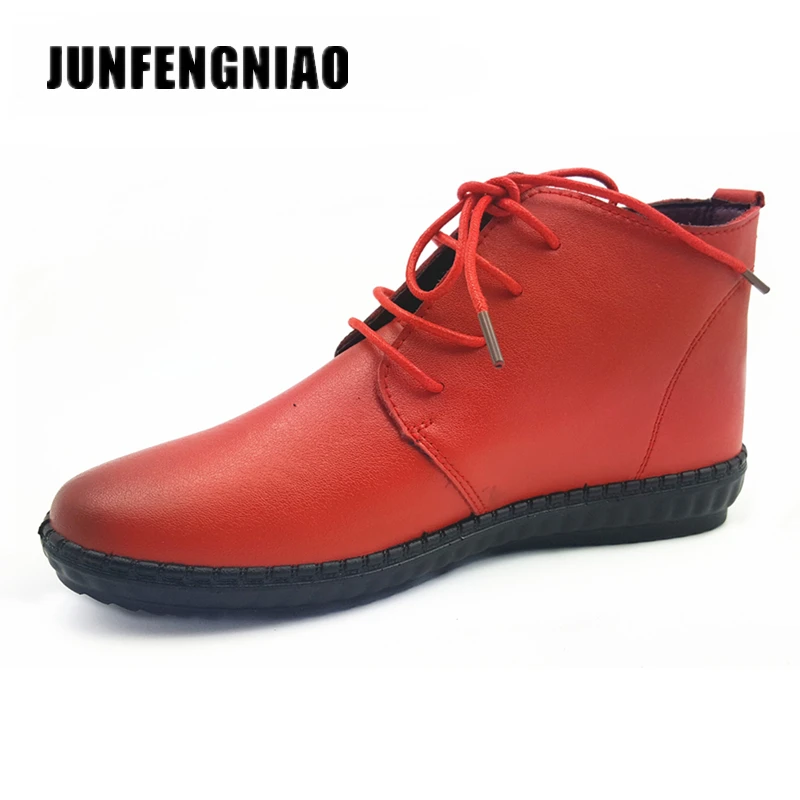 

Hot New Lace-Up Women's Flats Oxford Shoes Woman Round Toe Rubber Casual Female Soft Genuine Leather Mulher Sapatos Shoes NDF952