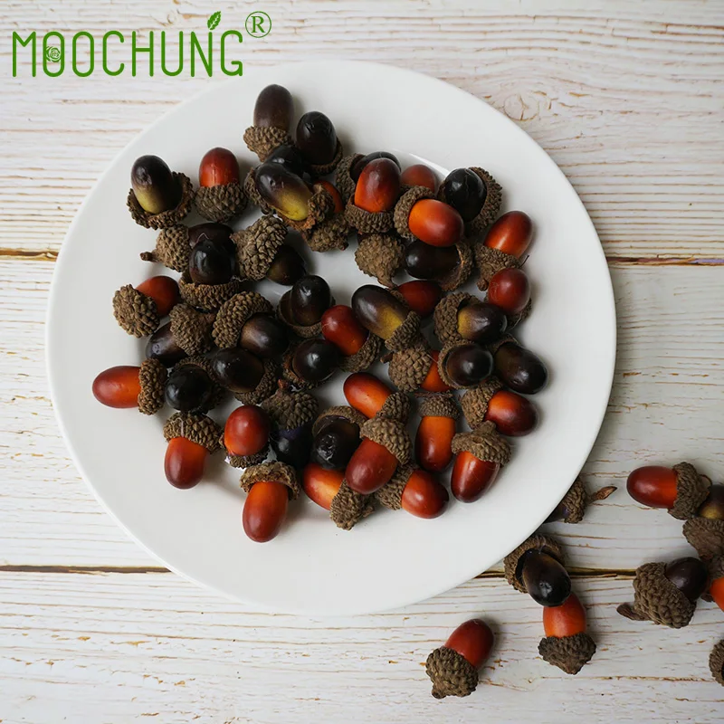 MOOCHUNG 50pcs Artificial Acorns Lifelike Assorted Fake Acorn Caps For Crafting Wedding House Decor DIY Home Party Festival NEW | Дом и сад