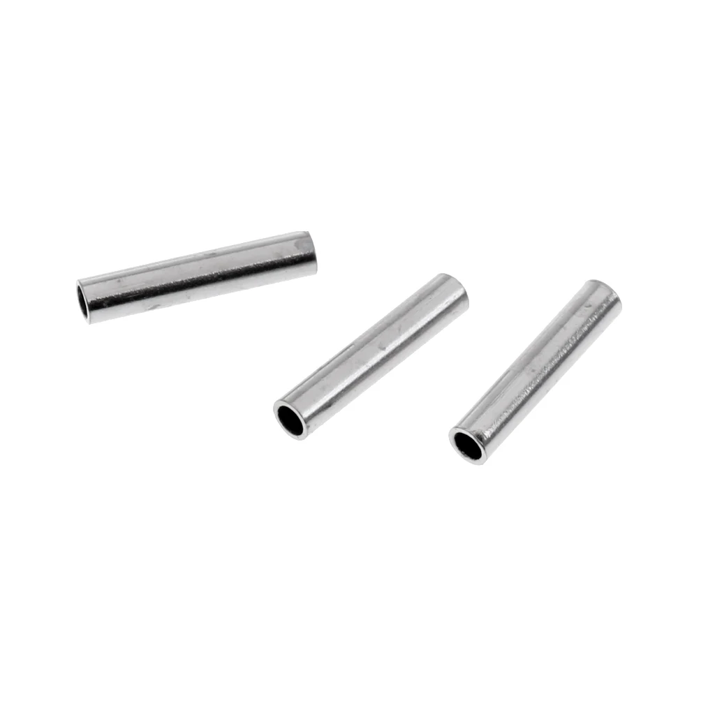 200 Pieces Single Barrel Crimp Sleeves, 100% Copper, Fishing Line Leader Rigging Tackle Wire Rope Clips Tube Connector 1.2x8mm