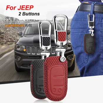 

LUCKEASY Car Keychain Keyring Key Bag Key Fob Central Key Cover For Jeep Compass 2017