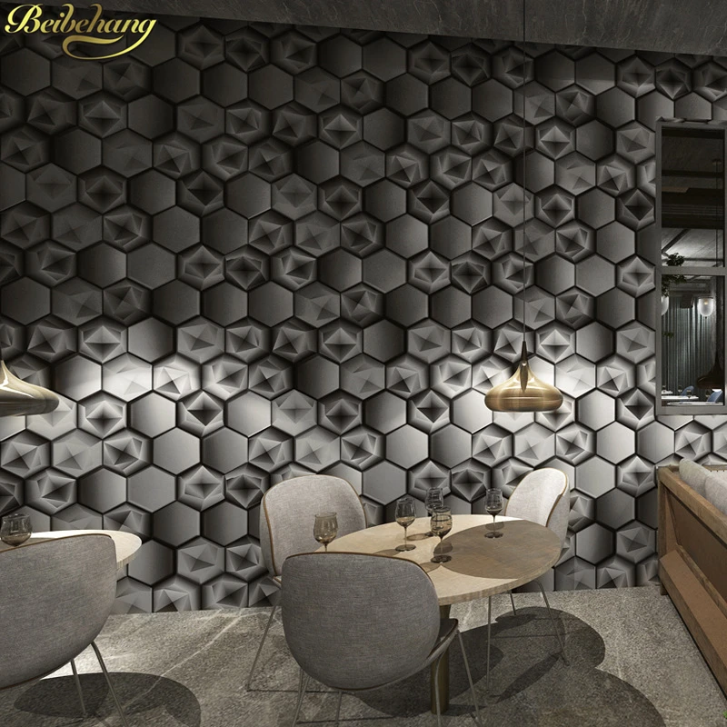 beibehang Abstract geometric graphic pattern KTV wallpaper bar box theme Internet cafe decoration background 3D wall paper roll