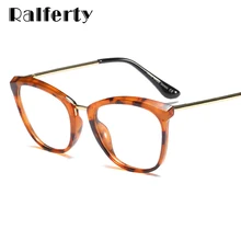 Ralferty Женская оправа для очков винтажная оправа для очков с леопардовым принтом для близорукости оптические очки по рецепту очки 0 градусов oculos de grau F97614