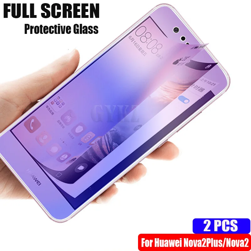 Полноэкранное закаленное стекло для Huawei Nova 2 Plus анти Blu-Ray Полноразмерное