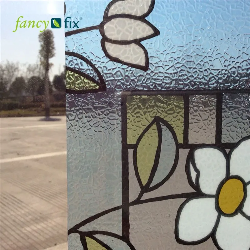 Необычно-фиксированная декоративная оконная пленка с цветком, ПВХ статическая самоклеящаяся стеклянная пленка, уединенная стеклянная оконная наклейка