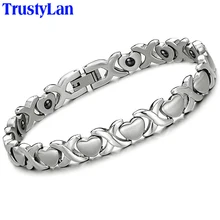 TrustyLan распродажа, браслеты для женщин в форме сердца, браслет из лунного камня, Женская нержавеющая сталь энергия, браслет Прямая поставка