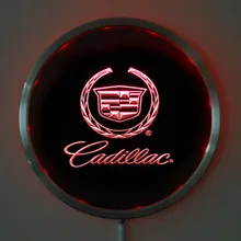 Rs-d0041 светодиодный неоновый светильник Cadillac, круглые вывески 25 см/10 дюймов-вывески с разноцветным пультом дистанционного управления RGB