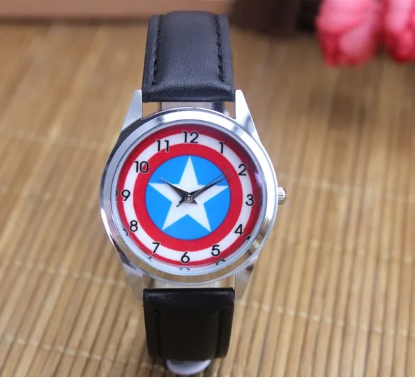 

2017 Captain America Watch Fashion Watches Quartz children Kids Clock boys girls Students Wristwatch Birthday Gifts