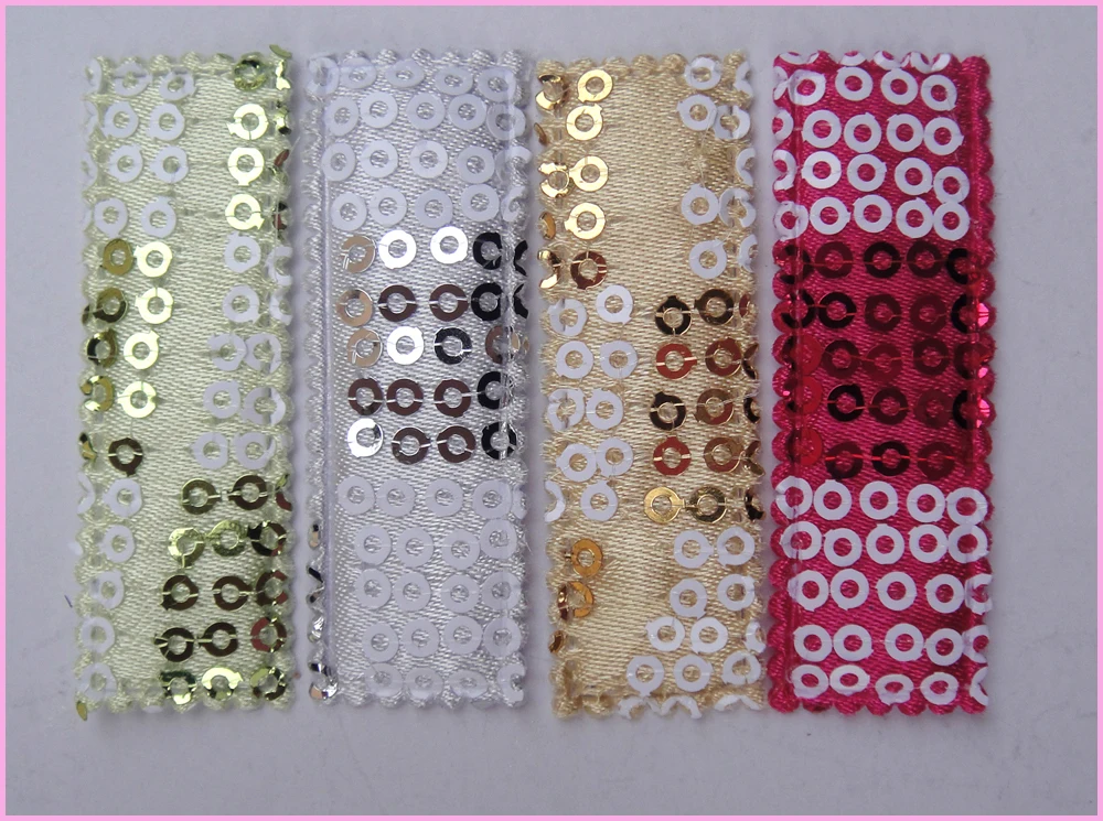 

Free shipping 100pcs Floral Print Padded Hair Clip Bow Cover Appliques