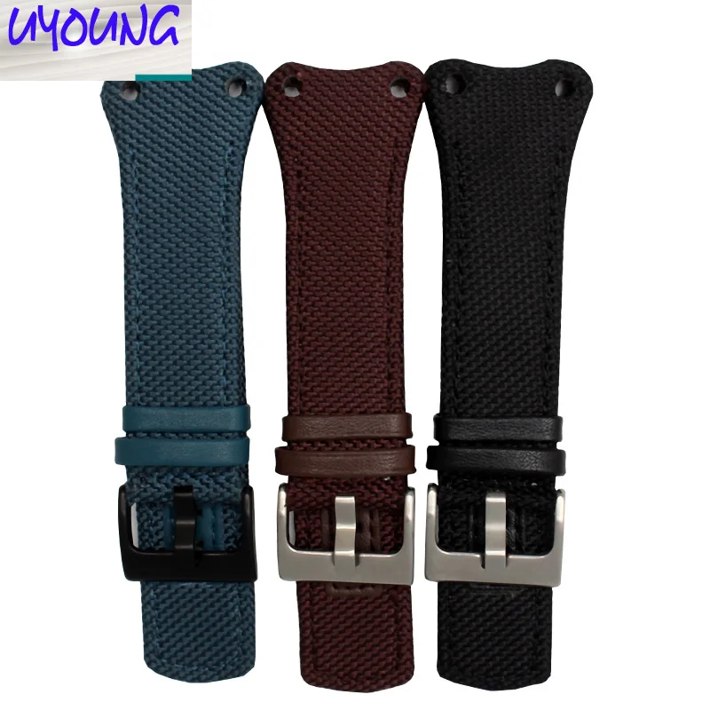 Uyogn Nylon Canvas Watch Band Applicable K4b384b3 K4b371b6 K4b371b3 Series Male Black 30mm