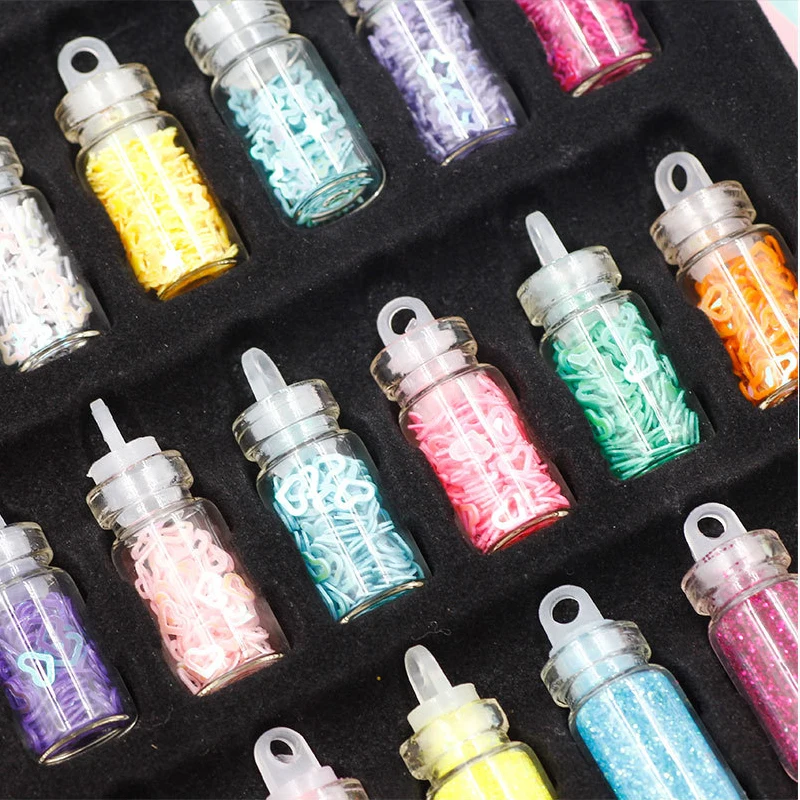 24-48Pcs/Set Sequins Glitter Slices Filler Fluffy Clear Slime Box Toys Nails Art DIY Charms Slime Supplies Kit Lizun Decora