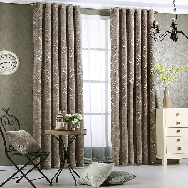 Cheap Dense Luxury Window Curtains for Living Room Bedroom Drapes Geometric Stylish Custom-made Completely Blackout Cheap Dense Luxury Window Curtains for Living Room Bedroom Drapes Geometric Stylish Custom-made Completely Blackout