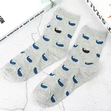 1 пара повседневное для женщин утка Собака Рыба носки в горошек мультфильм Спорт носки для девочек хлопковые эластичные пеший Туризм зимне
