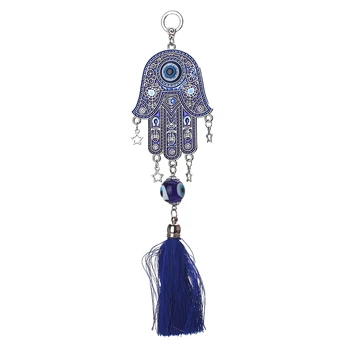 

EVIL EYE new Turkey evil eye keychain keyring blue evil eye hamsa hand keychain ring tassel hand for evil eye beads key ring