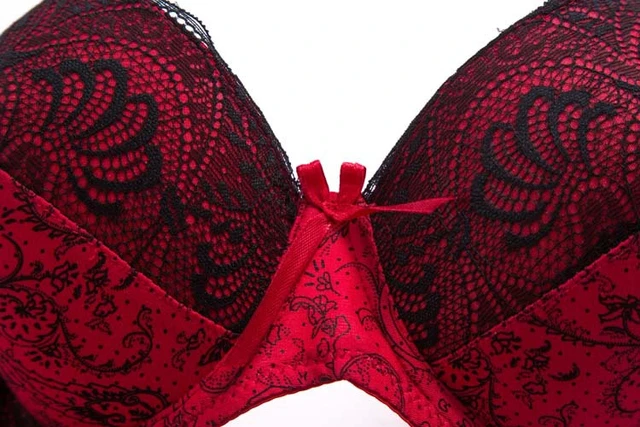 Red black bra Women Bras Set Sexy lace Lingerie Print Underwear