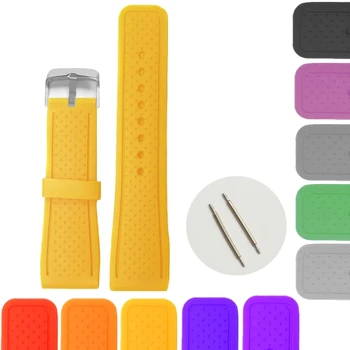 

24mm Silicone Watches Band 24mm Jelly Rubber Ladies Men Watch Band Straps WB1078 Orange Red Yellow Blue White Purple Pink Green