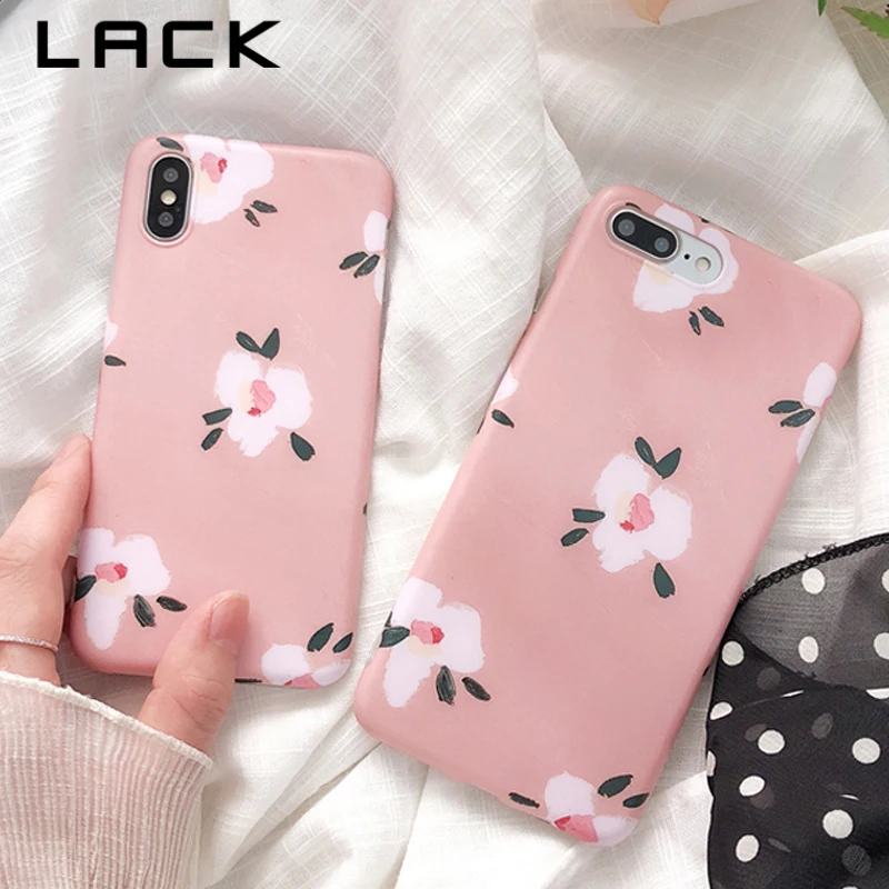

LACK Beauty Flowers Phone Case For iphone X Case For iphone 6 6S 7 8 Plus Back Cover Luxury Soft IMD Cases Lovely Cartoon Capa