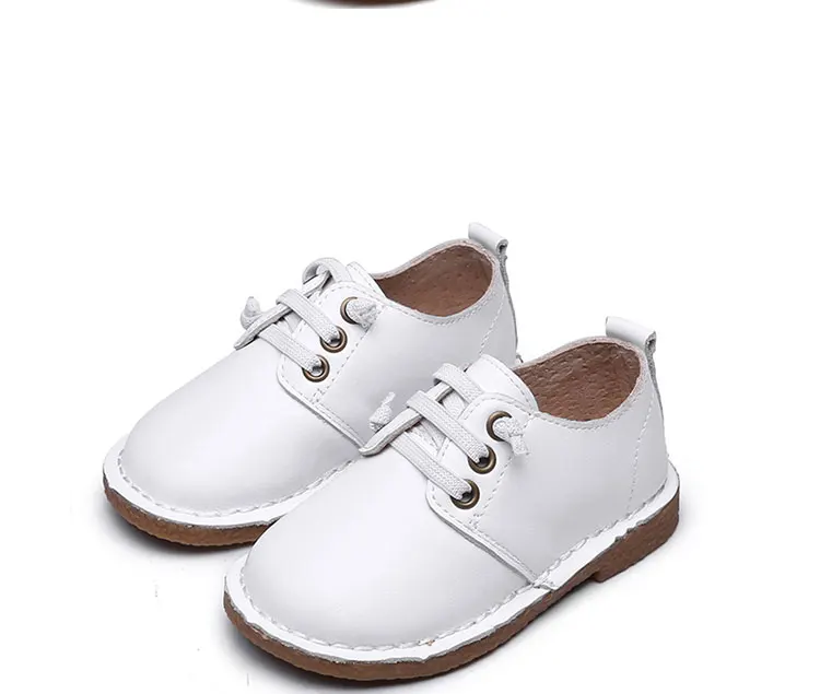 Новинка весны/осенние кожаные ботинки для малышей Дети обувь из натуральной кожи для мальчиков и девочек в британском стиле Туфли без
