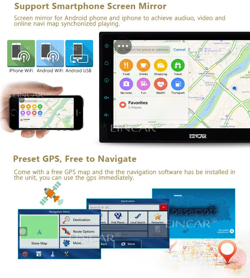 Clearance 7inch Android 6.0 InDash Car No DVD Radio Stereo Player WiFi 3G GPS OBD2 Camera 2