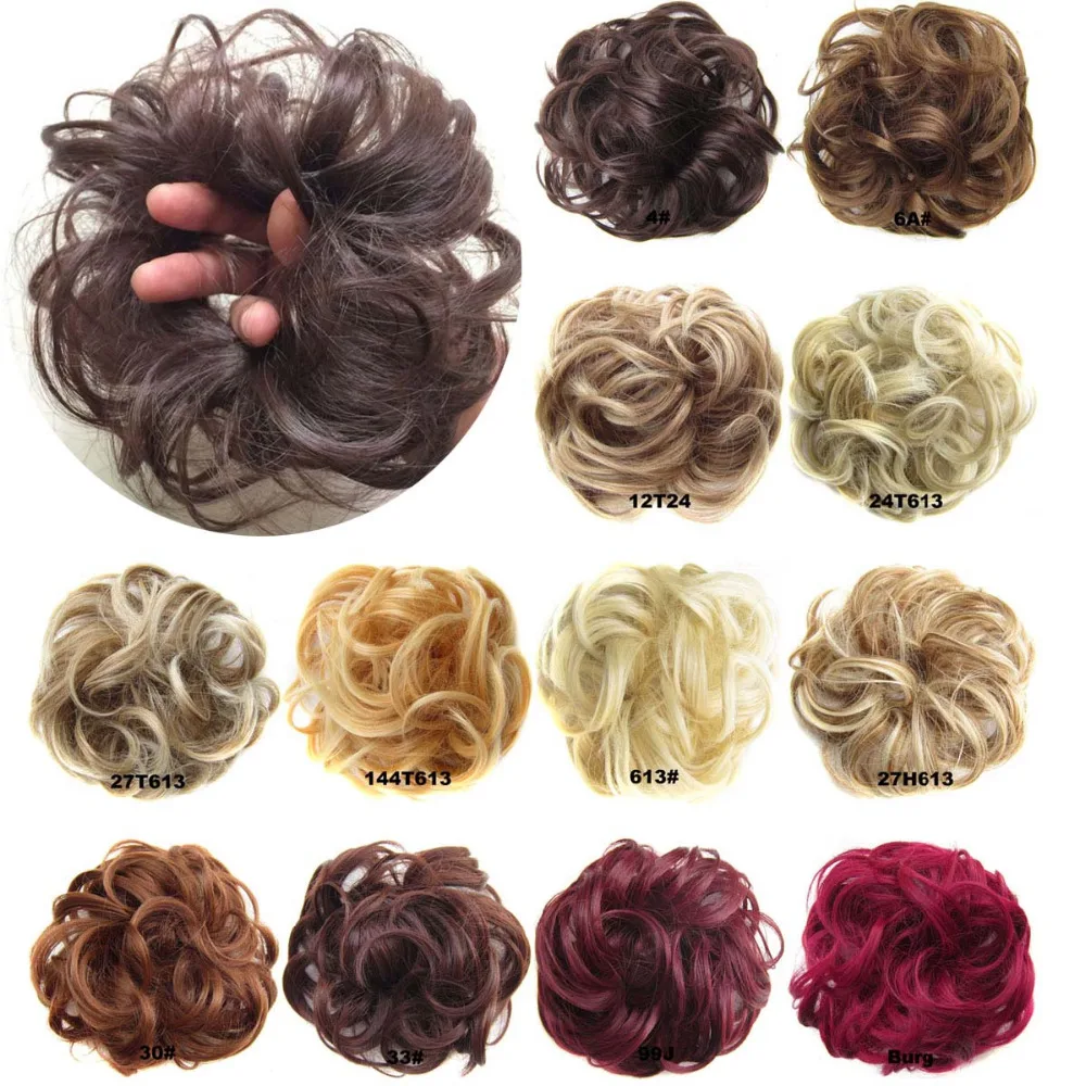 Women Wave Curly  Synthetic Flexible Scrunchie Wrap For Hair Bun Ponytails Hair Accessories Q5-2