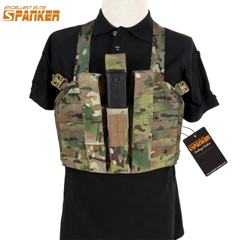 

EXCELLENT ELITE SPANKER Outdoor Tactical Triple KRISS Magazine Pouch Rig Ammo Clips Chest Bag Military Hunting Equipment