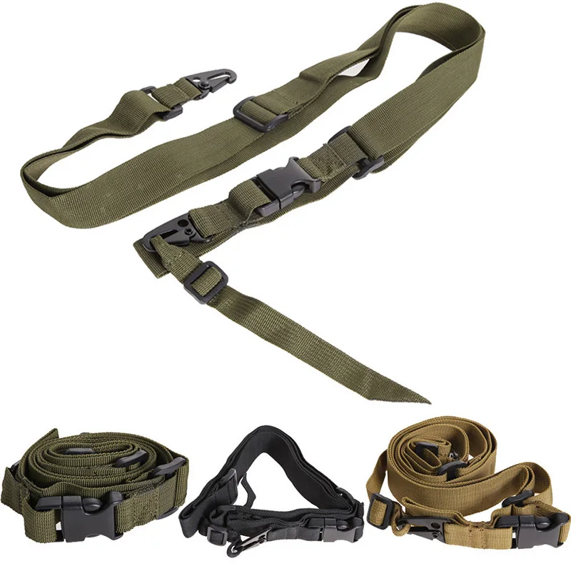 

Outdoor Nylon 3 Point Airsoft Hunting Belt Sling Adjustable Bungee Tactical Rifle Sling Camping Survival Sling Strap