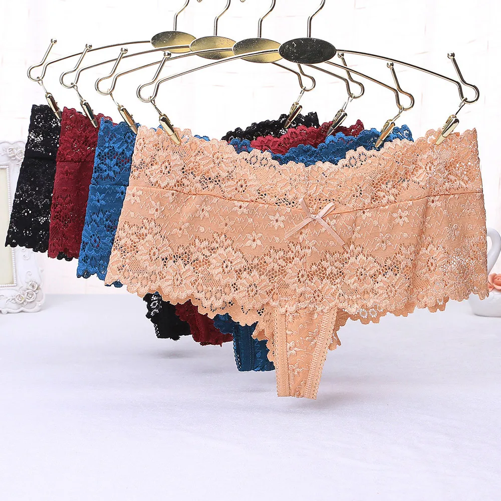 Sexy Lace Panties Women Fashion Cozy Lingerie Tempting Pretty Briefs High Quality Cotton Low Waist Cute Women Underwear