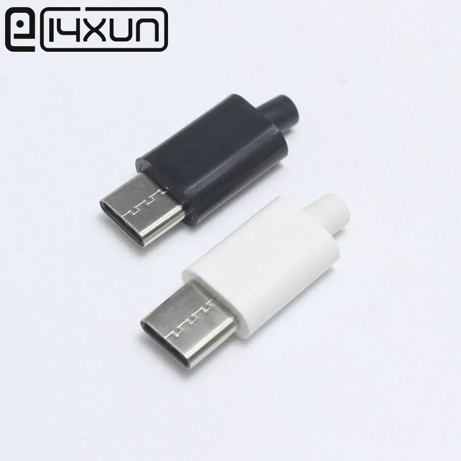 

EClyxun 2Set DIY USB 3.1 type C Male Plug Welding Type Double-sided plug Type C Data and Charging Welded Wire Connector 4 in 1