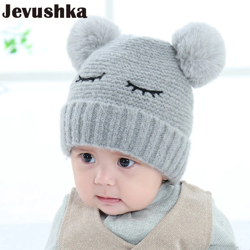 

Winter Baby Hat Pompom Hats Newborn Photography Props Knit Beanie Baby Girl and Boy Caps