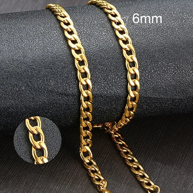 Mens Chain Necklace Stainless Steel Gold Black Color Male Choker colar Jewelry Gifts for Him #3mm B Mens Chain Necklace Stainless Steel Gold Black Color Male Choker colar Jewelry Gifts for Him #3mm B