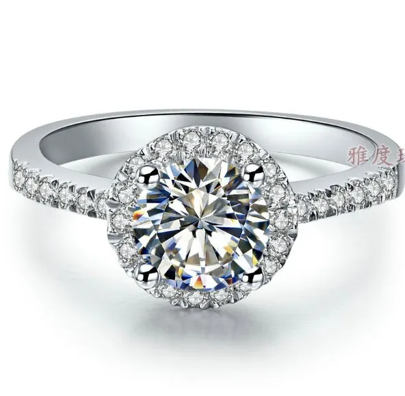 Сертифицированное 0.5CT Moissanite Диамант обручальное кольцо для женщин серебро розовый золотой чехол длится навсегда