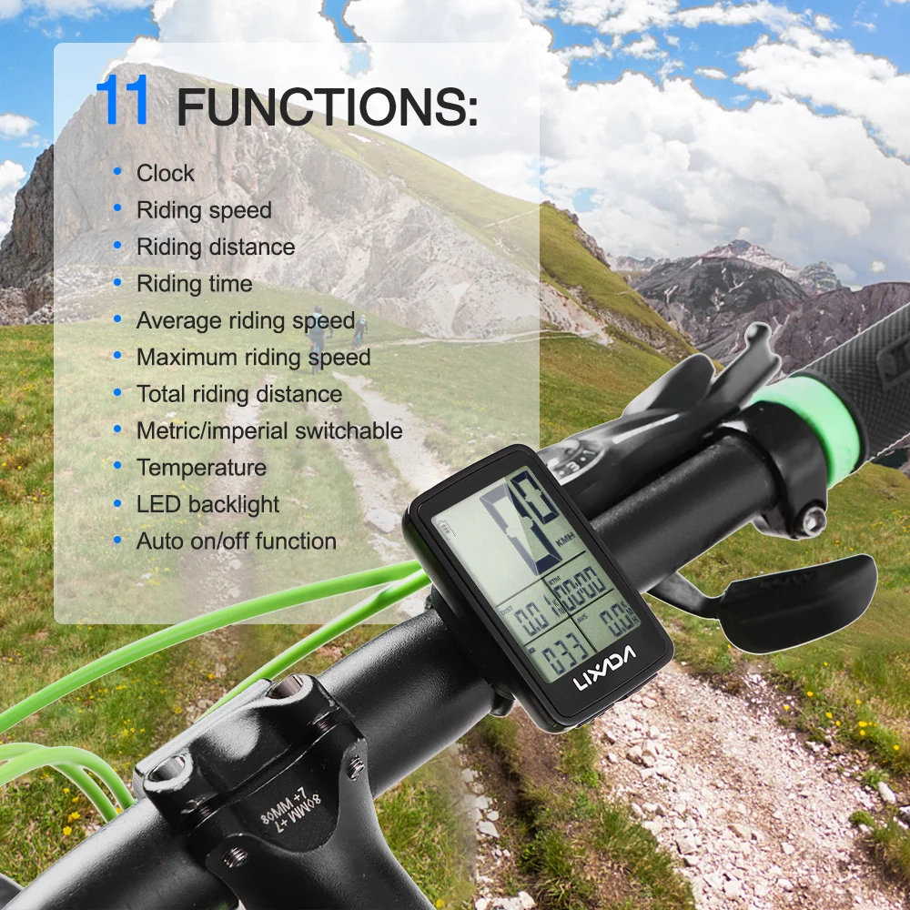 Lixada USB Wireless Bike Computer Speedometer Odometer Rainproof