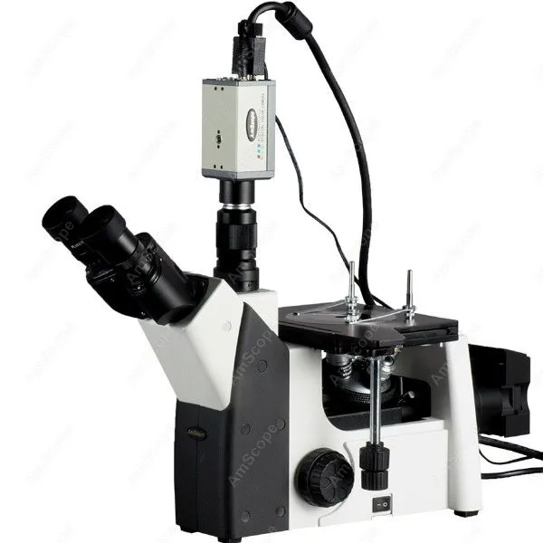 

Inverted Trinocular Metallurgical Microscope-AmScope Supplies50X-1000X Inverted Trinocular Metallurgical Microscope+9.1MP Camera