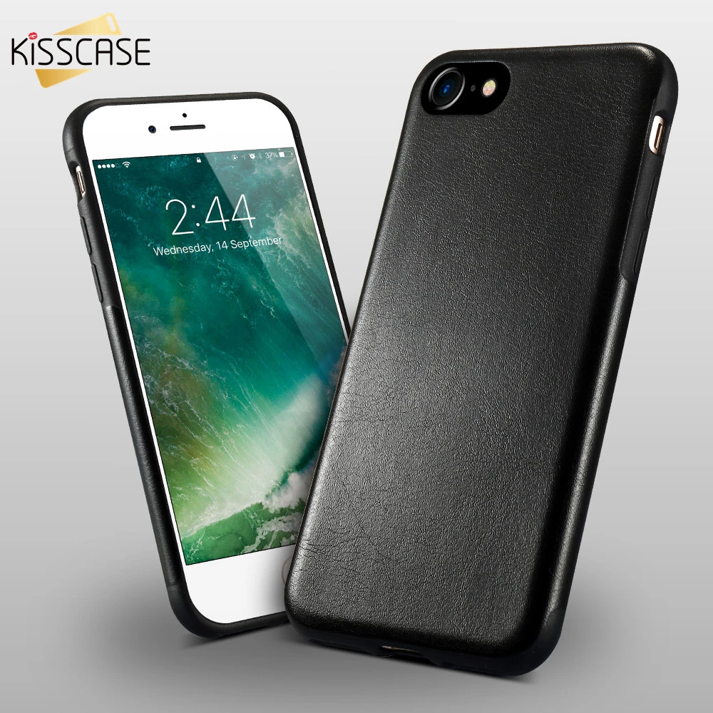 KISSCASE роскошные чехлы с рисунком Crazy Horse для iPhone X XS, деловые чехлы для iPhone 11, 6, 6 S, 7, 8 Plus, кожаные чехлы для задней панели