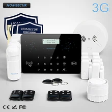 HOMSECUR Wireless&Wired LCD 3G/2G RFID Burglar Alarm System with Smoke Detector LC03-3G