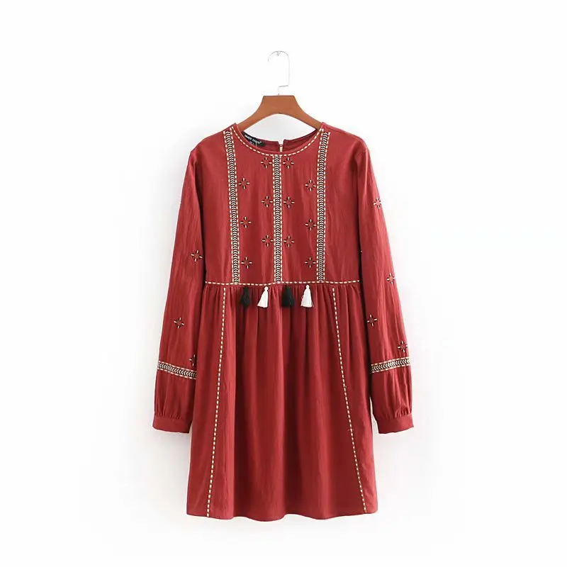 

Hot sale CC60-8878 European and American fashion embroidered dress