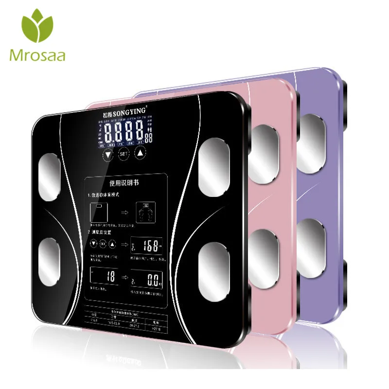 Цена Умные весы BMI для тела, цифровой Вес человека, напольные весы, ЖК дисплей, индекс тела, электронные весы, Товары для ванной