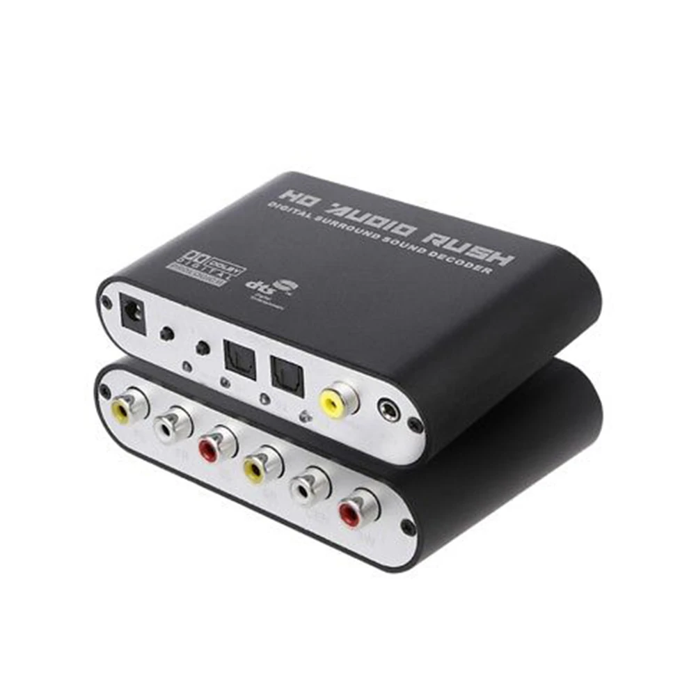 

Converter Optical SPDIF 3.5 AUX Coaxial Digital to Analog 6 RCA HD Audio Rush 5.1 Decoder AC3 DTS Dolby Surround Sound Amplifier